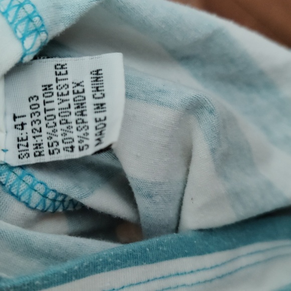 Sweet and Soft, 4T sequenced blue and white striped short sleeve shirt - Picture 5 of 5